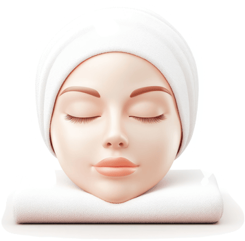 Relaxed facial treatment illustration for spa or beauty salon. png