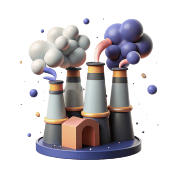 wonderful creative Factory Smokestacks Emitting Smoke Cutout authentic png