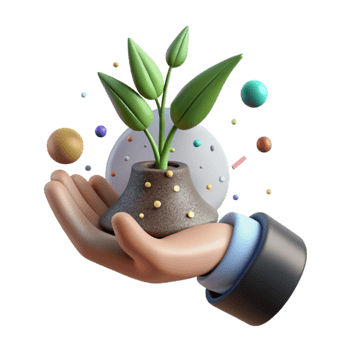 dramatic modern Hand Holding Small Plant Isolated Cutout authentic png
