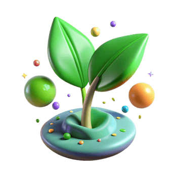 wonderful abstract Green Leaf Sprout Cutout on Transparent Background png
