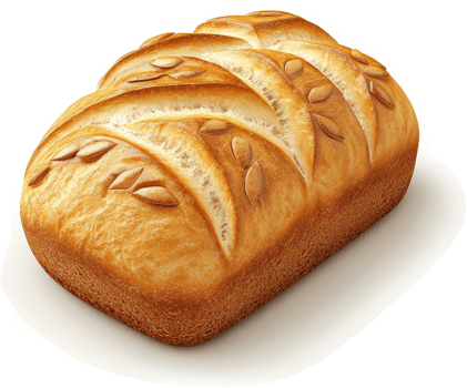 Artisan loaf of seeded bread with decorative designs. png