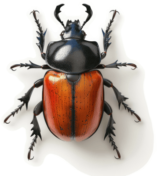 Close-up of a vibrant, colorful beetle. png