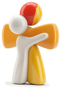 Intertwined figures embracing, symbolizing unity. png
