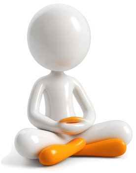 White figure in a meditative pose. png