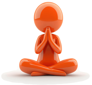 Orange figure in a meditative pose. png
