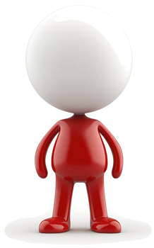 Red figure, blank white head, 3D render. png