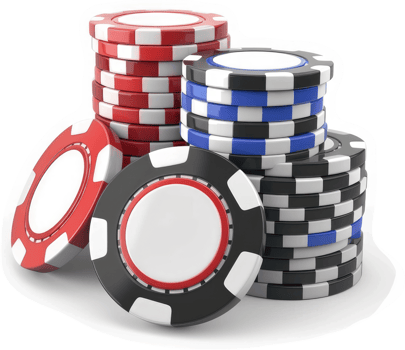 Stacked poker chips in varying colors and patterns. png