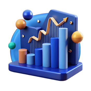 dramatic creative Growing Stock Market Graph Blue Color Cutout Element genuine png