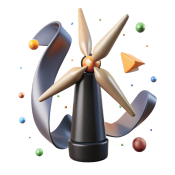 serene minimalist Wind Turbine Blade Tip Close Up Transparent Background exclusive png