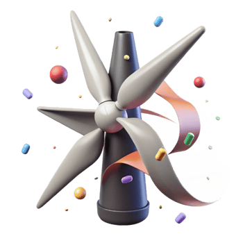 vibrant artistic Wind Turbine Blade Aerodynamics Illustration Isolated detailed png