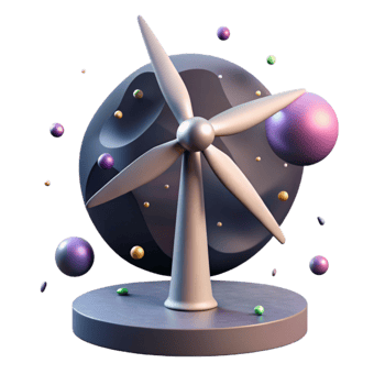 wonderful abstract Wind Turbine Silhouette at Sunset Cutout original png
