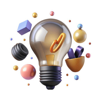 dramatic creative Abstract Inspiration Symbol Light Bulb Design Transparent Background exclusive png