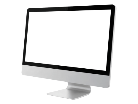 Modern Desktop PC Monitor Mockup with Blank Screen, with Clipping Path. png