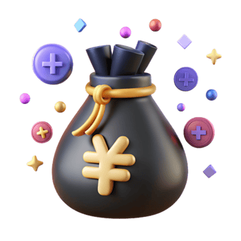 serene creative Money Bag Icon with Dollar Sign Cutout on Transparent Background high quality png