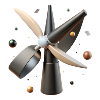 elegant contemporary Wind Turbine Blade Tip Close Up Transparent Background authentic png