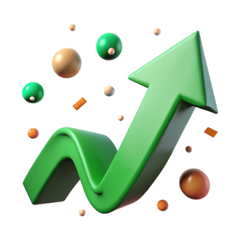 dramatic creative Arrow Moving Upwards Representing Progress Green Isolated authentic png