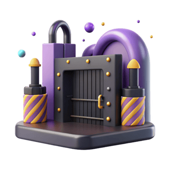 impressive contemporary Factory Entrance Silhouette with Security Gate Isolated Element professional png