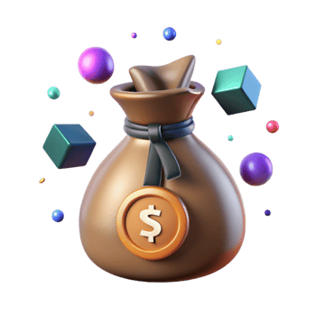 magnificent minimalist Money Bag Icon with Dollar Sign Cutout on Transparent Background high resolution png