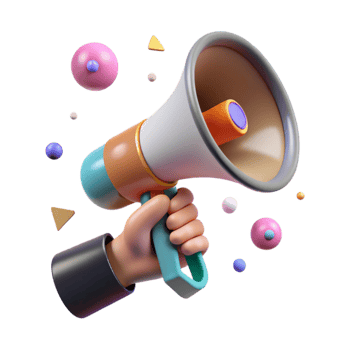 beautiful artistic Hand Holding Megaphone Side View Transparent Isolated Element png