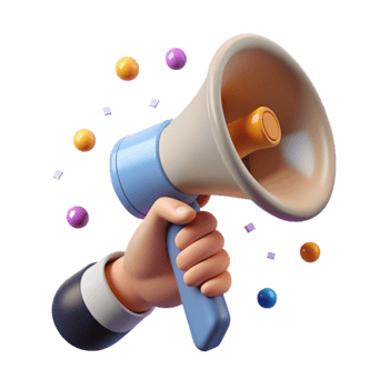 vibrant vintage Hand Holding Megaphone Side View Transparent Isolated Element high resolution png