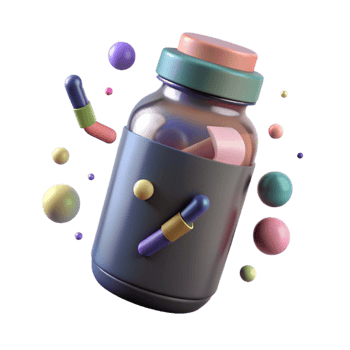 wonderful classic Pill Bottle with Childproof Cap Transparent Background genuine png