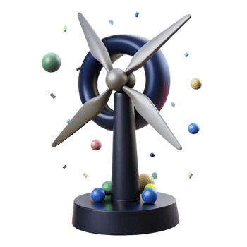 vibrant modern Wind Turbine Silhouette Representing Renewable Energy Transparent Background png