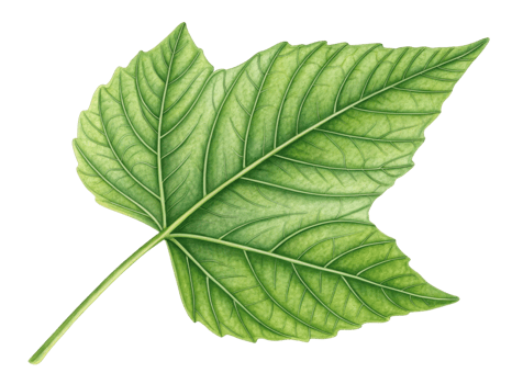 detailed illustration of green leaf showcasing its intricate veins and texture, symbolizing nature beauty and vitality png