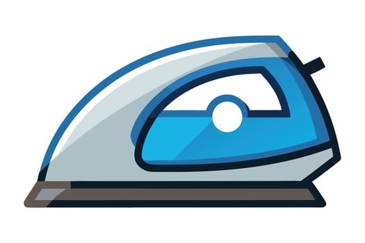 Colorful Flat Icon of a Modern Steam Iron vector