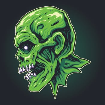Zombie Head Skull Illustration vector