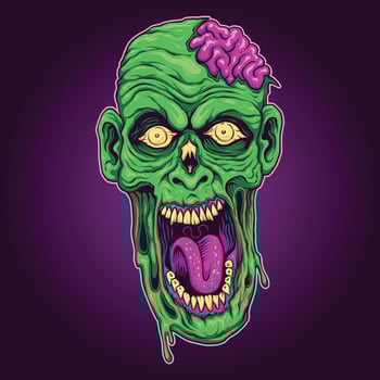 Zombie Head Destroyed Illustration vector