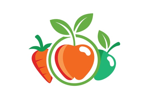 Colorful Fruits and Vegetables Logo Design vector