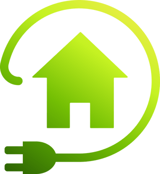 Eco house icon. Green house with electric plug sign, electricity and green energy concept for graphic design, logo, web site, social media, mobile app, ui illustration. png
