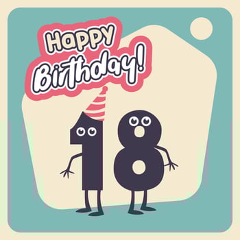 Funny Number 18 Birthday Card vector