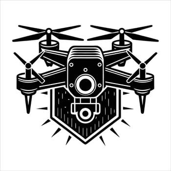 Drone silhouette art and electrical vector