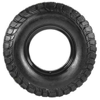 A rugged, black off road tire with deep treads designed for enhanced traction and durability on rough terrains. tire robust construction is ideal for vehicles navigating challenging environments png