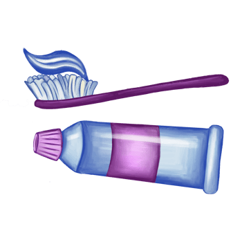 toothpaste and brush, brushing teeth hand drawn illustration png