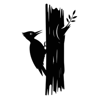 Stylized Black Oak Tree with Curved Branches vector