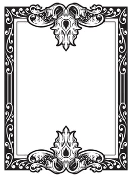 Black Frame with Swirly Outline Corners vector