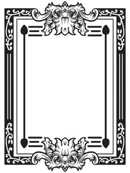 Black Ornamental Frame for Label Templates vector