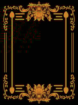 Fine Line Frame Border with Ornamental Features vector