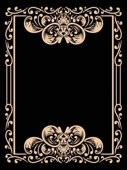 Romantic Label Frame with Ornamental Details vector