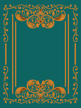 Engraving Style Frame with Ornamental Swirls vector