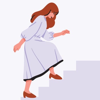 Woman Climbing a Stairs Concept vector
