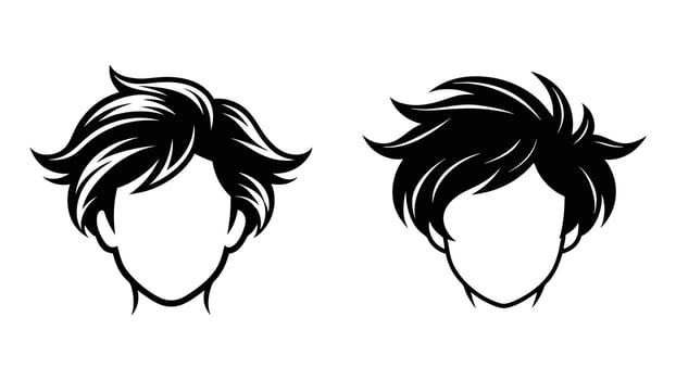 Hairstyle black silhouette on white background vector