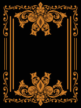 Artistic Scroll Frame with Ornamental Lines vector