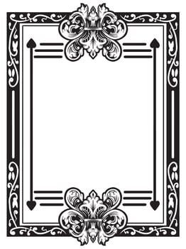 Elegant Monochrome Ornamental Frame Design vector