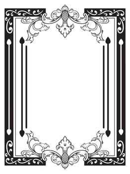 Flourish Ornament Frame in Line Art vector