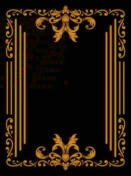 Antique Scrolls in Ornamental Frame Template vector