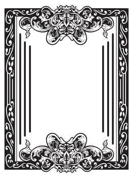 Engraved Ornamental Frame in Monochrome vector