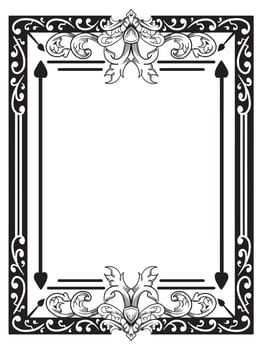 Square Ornamental Frame with Flourish Corners vector